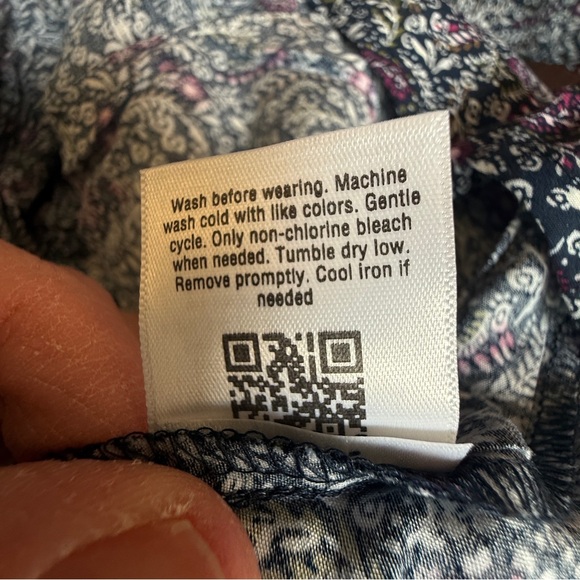 Boho Women's Blue Floral 3/4 Sleeve Midi Dress Sonoma Ivory Berry Spritz M - Picture 10 of 11